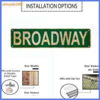 YIXINYIDE1999 สีเขียวอ่อน ลาย broadway Street Sign 164นิ้วค่ะ แผ่นเหล็กชุบดีบุก ภาพวาดติดผนังย้อนยุคทำจากดีบุก เรโทร การตกแต่งผนัง ภาพวาดดีบุกตกแต่งบ้าน บาร์บาร์บาร์