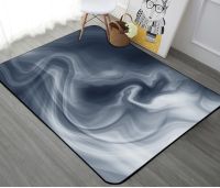 3D Photo Wallpaper Murals PVC Waterproof Self-adhesive Gray-blue abstract ink floor mat design Wall Mural Stickers