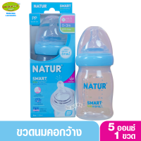 Natur ขวดนมเนเจอร์ PP สมาร์ทไบโอมิมิค คอกว้าง 5oz เดี่ยว ฟ้า