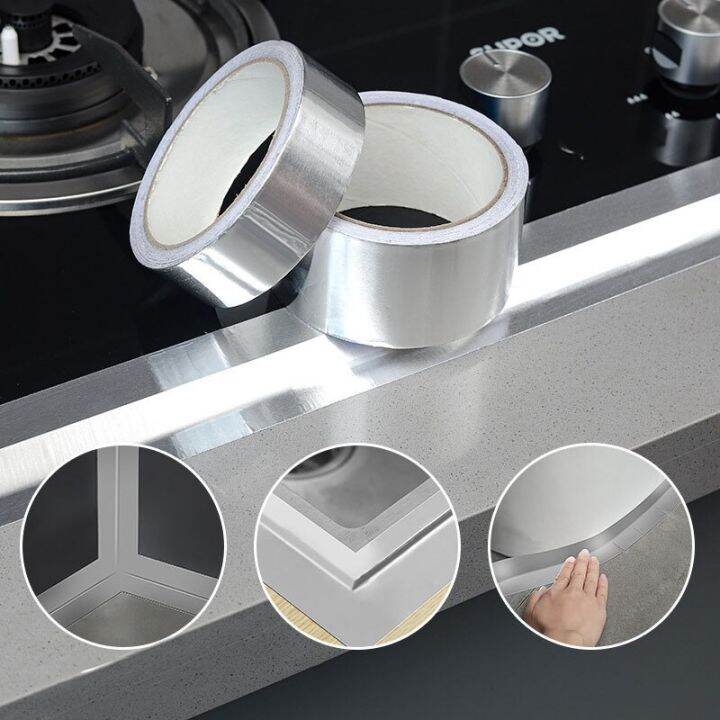 high-temperature-resistance-aluminum-foil-tape-kitchen-sink-waterproof-anti-mold-tape-heat-insulation-bathroom-kitchen-accessoriadhesives-tape