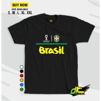 เสื้อยืด Brasil-brazil T-Shirt World Cup qtatr 2022 - Screen Printing dtf