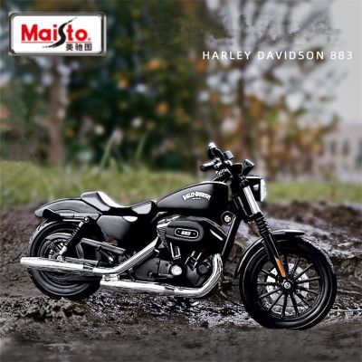 Maisto รุ่น1:18 Harley Davidson Sportster ทำจากเหล็กผสม883รถจักรยานยนต์คลาสสิกโมเดลมอเตอร์ไซค์โลหะหล่อของขวัญของเล่นเด็ก