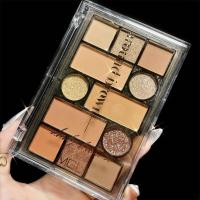 12 Colors Eyeshadow Palette Earth Color Matt Shimmer Palette Eye Gloss Tray Blush High Combination Shadow S5V6