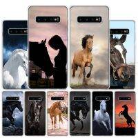 (CALGY Phone protection) Horse Galloping ม้าโทรศัพท์กรณีสำหรับ Samsung Galaxy S22 S21 Ultra S10 Plus S20 FE S10E S9 S8 S7 Edge J4นุ่ม Coque