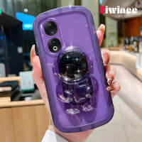 NIWINEE ขายึดตุ๊กตานักบินอวกาศเคสโทรศัพท์90 5G สีม่วงใสคู่ราคาถูกใหม่