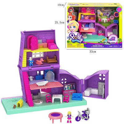 Original Polly Pocket World Treasure Box Mini Purse Kids Toys for Girls Micro Scene Polly Doll Play House Anime Figure Dream Bag