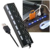 ช่องต่อ USB 2.0 แบบ 7 ช่อง 7 Port High Speed USB 2.0 Hub (สีดำ)