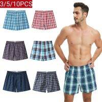 3/5/10Pcs/Lot Boxer Men Underwear Cotton Man Short Breathable Plaid Flexible Shorts Boxer Male Underpants Plus Size Boxershorts