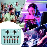 Live Sound Card Broadcast Voice Changer High Performance Multiple Effects Audio Mixer Karaoke Singing Volume Adjustable