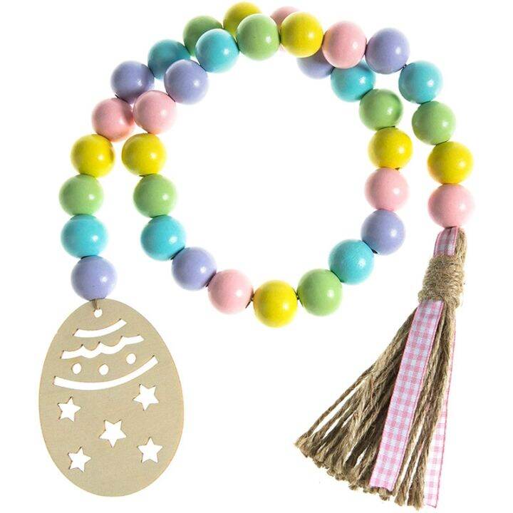 easter-wood-bead-garland-farmhouse-rustic-spring-beads-garland-prayer-boho-beads-tiered-tray-accessory-for-easter-decor