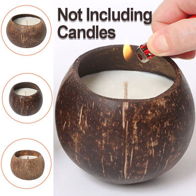 Coconut Shell Candle Holder without Candle Coconut Candlestick Romantic Decor Household Ornament Natural Coconut Bowl Desk Decor