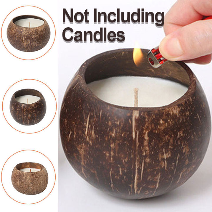 coconut-shell-candle-holder-without-candle-coconut-candlestick-romantic-decor-household-ornament-natural-coconut-bowl-desk-decor