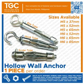 Concrete Wall Hook, 304 Stainless Steel Expansion Hook Heavy Duty Concrete  Hook Open Cup Hook Expansion Bolts for Concrete Wall (M6-5Pack)