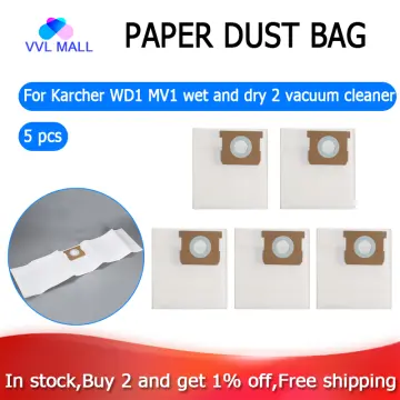 5pcs Vacuum Cleaner Bags Dust Bag Filter Paper Bag For Karcher WD3 WD 3.300  M WD 3.200 WD3.500 SE 4001 SE 4002 WD3 P 6.959-130 Bag Filter : Buy Online  at Best