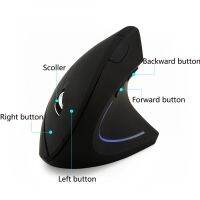 CHUYI Ergonomic Vertical Wireless Mouse USB 2.4G เกมสำนักงานเมาส์ไร้สายสำหรับพีซี 1600 DPI