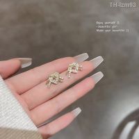 ? เครื่องประดับ S925 Silver Needle Advanced Design Knotted Love Earrings Womens Super Flash Exquisite Diamond Stud Earrings Earrings