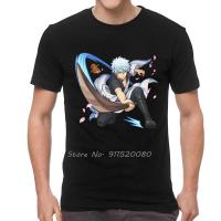 ชาย Anime Samurai Gintama เสื้อยืด Gintoki Sakata Tshirt Cool T เสื้อ Homme ผ้าฝ้าย Tee Tops ของขวัญ Streetwear Harajuku คุณภาพสูงเสื้อยืด