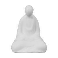 Mini White Ceramic Buddha Statue Meditating Buddha Statue Decoration Miniature Landscape Accessories