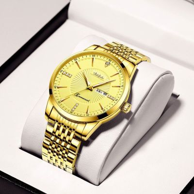 【January】 The new 2021 mechanical automatic watch men business double hook waterproof luminous calendar