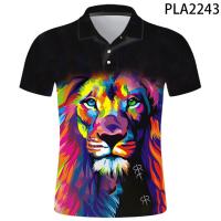 New Summer Lion 3D Printed Hombre Camisas De Polo Men Casual Fashion Boy Short Sleeve Streetwear Polo Shirt Cool Tops