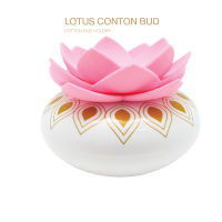 Lotus Cotton Bud by Qualy กล่องเก็บคัตเติลบัต ลายเอกลักษณ์ รูปดอกบัวสีชมพู เหมาะจะเป็นของตกเเต่งบ้าน Souvenir Thailand