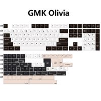 Gbdiy PBT Cherry Profile GMK Olivia Keycap สำหรับแป้นพิมพ์เชิงกลสำหรับเล่นเกม MX สวิตช์สีขาว DIY ออกแบบเองยิงคู่173ปุ่ม