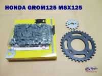 HONDA GROM125 MSX125 FRONT 14T &amp; REAR 34T SPROCKET &amp; CHAIN SET 420/104 #สเตอร์หน้า 14ฟัน สเตอร์หลัง 34ฟัน พร้อมโซ่