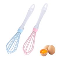 Silicone Eco-Friendly Multifunctional Rotary Manual Egg Beater Mixer Mini Plastic Kitchen Egg Whisk Bake Tool Egg Agitator