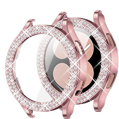case for Samsung Galaxy Watch 4 Case 40mm 44mm Accessories Bling Fashion Two Rows Diamond bumper Galaxy Watch 5 Protector Cover Cases Cases
