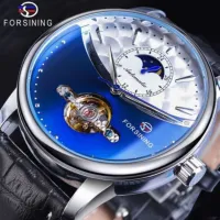 ---Fashion mens watch238814﹊✼ FORSINING automatic mechanical watch male table flywheel watches the sun showed belt male table