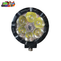 ไฟหน้า ไฟสปอตไลท ไฟตัดหมอก LED 12 V.DC กลม 6 LED 1800lm 07 แปลงใส่รถทุกรุ่นได้ Kimhan Shop