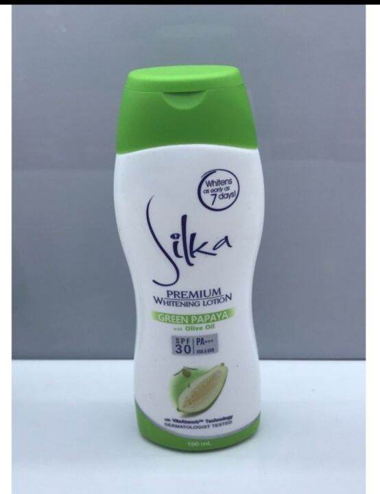 Silka Green Papaya With Olive Oil Premium Whitening Lotion Spf30 100ml