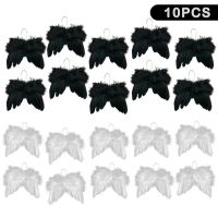 Behogar 10pcs Mini Angel Wings Feather Wings for DIY Crafts Party Gift Costume Home Party Ornament Decoration Supplies 18 x 14cm