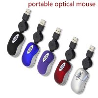 2.4GHz Mini Kids cute Gaming Wired Mause Retractable Line 2 Buttons USB Mouse Portable ergonomic mice For PC Laptop Desktop