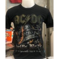 สไตล์มินิมอล AC DC เสื้อวงดนตรี ร็อคต่างประเทศ เสื้อสไตล์วินเทจ ไม่มีตะเข็บขาง สรีนหน้าและหลังขับเนื้อ งานผ้าบาง คนดัง