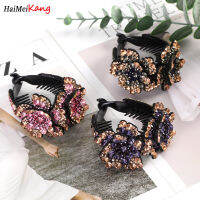 Haimeikang ใหม่เกาหลีกิ๊ฟติดผมดอกไม้สุภาพสตรีเพชร Hairband อุปกรณ์ผมปิ่นสำหรับผู้หญิงขายดี