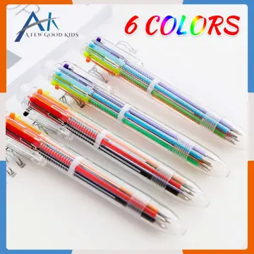 6 in 1 Color Ballpoint Pen Ball Point Pens Kid Office Multi-color NEW