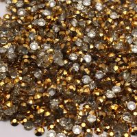 【CW】 2MM 3MM 4MM 5MM 6MM Gold Color Non HotFix Resin Rhinestones Flatback Stones no Glue for Decoration