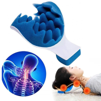 Head Neck Blue Massage Pillow For Relaxer Shoulder Muscle Portable Travel Cervical Spine Tputic Support Soft Sponge Pillows