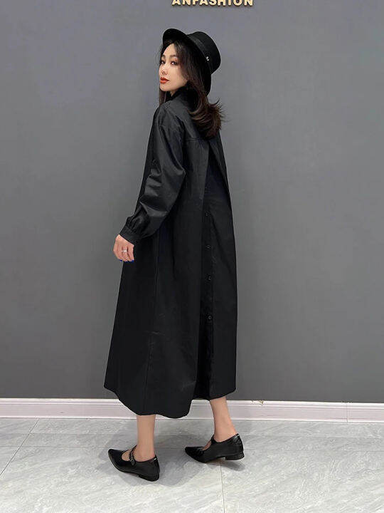 xitao-shirt-dress-simplicity-casual-loose-fashion-loose-long-sleeve-temperament-dress