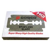 ใบมีดโกน ตราดรอโก้   Dorco Stainless Blade ใบมีด 2คม ผลิตจากสแตนเลส อย่างดี 1แถวบรรจุ 100ใบ 4.8