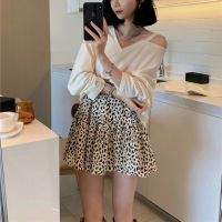 COD DSFERTGERRYYY BH Womens leopard print skirt with floral high waisted A-line skirt