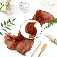 4Pcs Boho Semi-Sheer Gauze Table Napkin Sage Cheesecloth Napkins for Dining Vintage งานเลี้ยงงานแต่งงาน Christmas Table Decor-Cgefeng