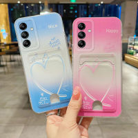 เคส Samsung Galaxy A05s A05 2023 ใหม่รูปแบบรูปหัวใจพร้อมการออกแบบกระเป๋าการ์ดปลอกยางนุ่มเคสโทรศัพท์ Samsung A05 A05s เคสสำหรับสาวหุ้ม