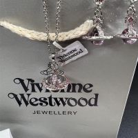 Westwood Vivian counter same style vintage Queen Mother necklace pink planet with meat label West Queen Mother necklace Saturn necklace