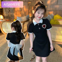 AISAMEFE เสื้อยืดกระโปรงแขนสั้นวัยรุ่นเด็กผู้หญิง,เสื้อพิมพ์ลายตัวอักษรการ์ตูนทรงหลวมเสื้อผ้าเด็ก2022ฤดูร้อนเวอร์ชั่นเกาหลีใหม่ปี3-9y