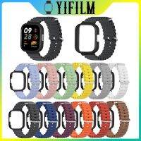 ✜♙ 2in1 เคส สายรัดสำหรับนาฬิกา แดงMi 3 Watch3 Watch Case Watchband Two-in-one Marine สายซิลิโคนทนทานสายรัดข้อมือ