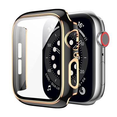 เคสสำหรับ Apple Watch Series 7 6 Se 5 4 3 45Mm 44Mm 42Mm กรอบกระจกเทมเปอร์บัมเปอร์สำหรับ Iwatch 7 3 38Mm 40Mm 41Mm