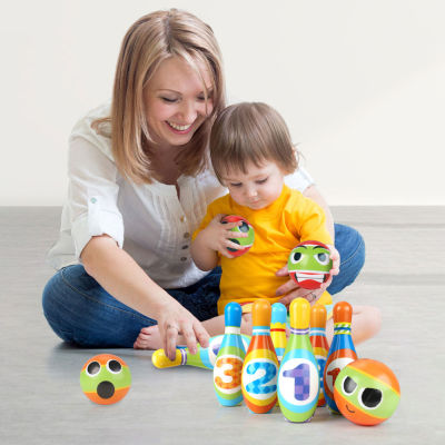 QWZ Bowling Toy Set Children Outdoor Sports Parent-child Interactive Game Safe PU Material Suitable 3~6 Years Old Baby Gift
