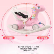 Ngựa Bập Bênh 3 In 1 Có Cán Đẩy, Bánh Xe Phát Sáng - KAWAII BABY